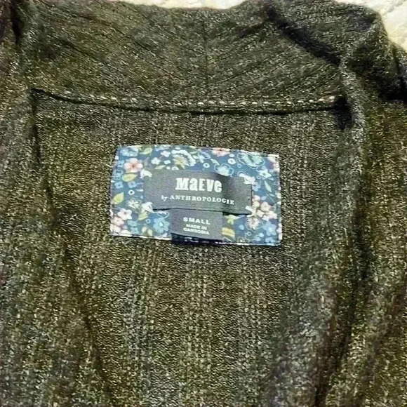 Maeve Anthropologie Rafaela Hacci Faux Wrap Womens Sweater Size‎ Small Gray Grey - Picture 2 of 7